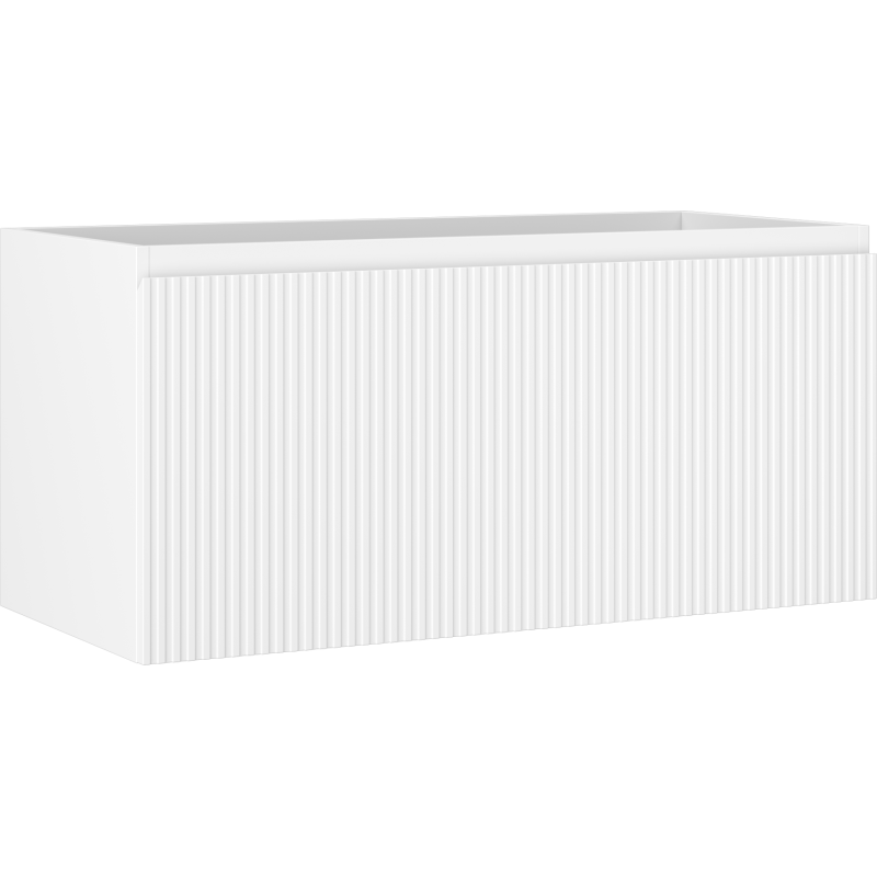 Mexen Rivel Badezimmerschrank für Waschtisch 100 cm, 1 Schublade, gerillt, weiß matt - 91A20-10047-1-BF01