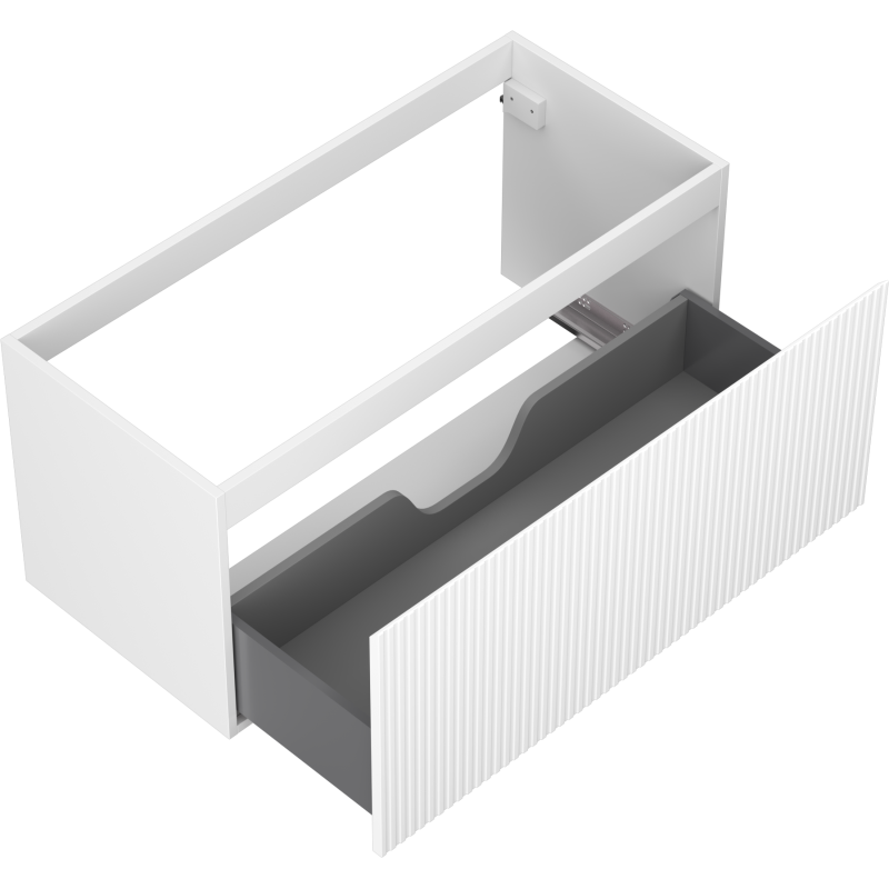 Mexen Rivel Badezimmerschrank für Waschtisch 100 cm, 1 Schublade, gerillt, weiß matt - 91A20-10047-1-BF01