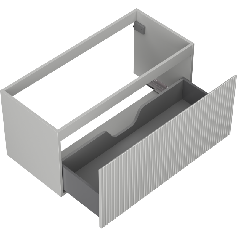Mexen Rivel Badezimmer-Unterschrank 100 cm, 1 Schublade, geriffelt, mattgrau - 91A20-10047-1-BF62