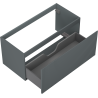 Mexen Rivel Badezimmerunterschrank 100 cm, 1 Schublade, geriffelt, Graphit matt - 91A20-10047-1-BF66