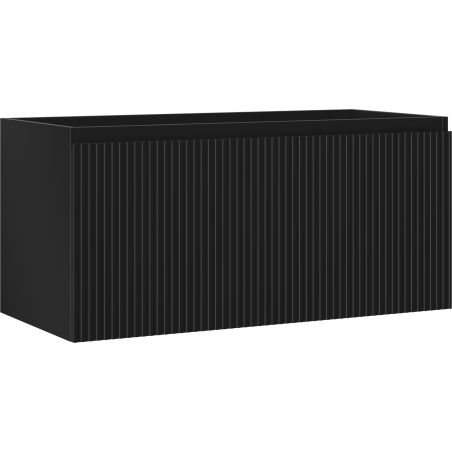 Mexen Rivel Badezimmerschrank unter dem Waschbecken 100 cm, 1 Schublade, gerillt, schwarz matt - 91A20-10047-1-BF71