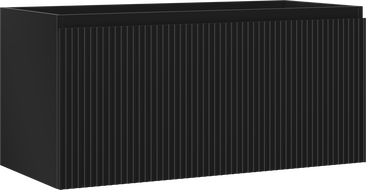 Mexen Rivel Badezimmerschrank unter dem Waschbecken 100 cm, 1 Schublade, gerillt, schwarz matt - 91A20-10047-1-BF71