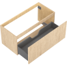 Mexen Rivel Badezimmerschrank Waschtischunterschrank 100 cm, 1 Schublade, geriffelt, Eiche - 91A20-10047-1-BF81