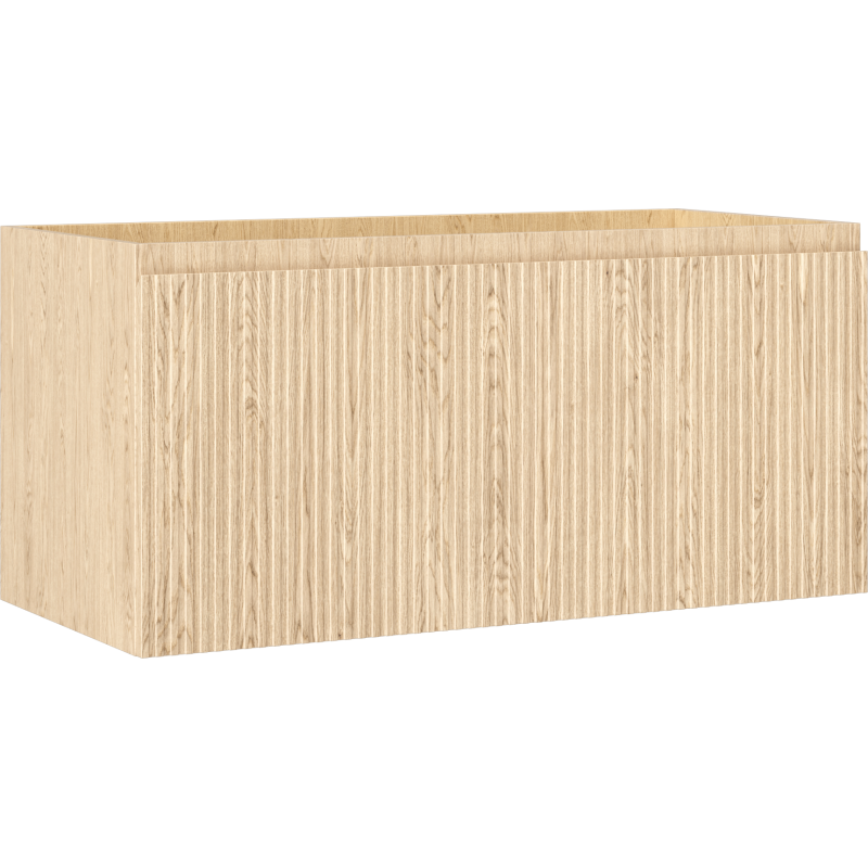 Mexen Rivel Badezimmerschrank Waschtischunterschrank 100 cm, 1 Schublade, geriffelt, Eiche - 91A20-10047-1-BF81