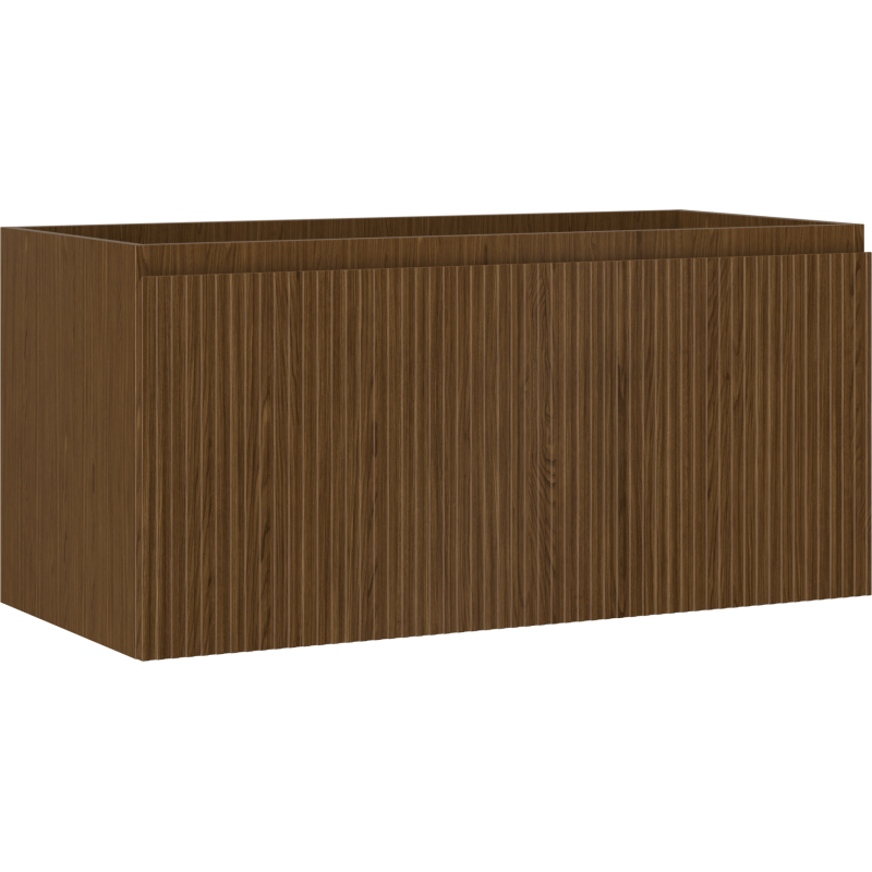 Mexen Rivel Badezimmerschrank für Waschbecken 100 cm, 1 Schublade, gerillt, Walnuss - 91A20-10047-1-BF86