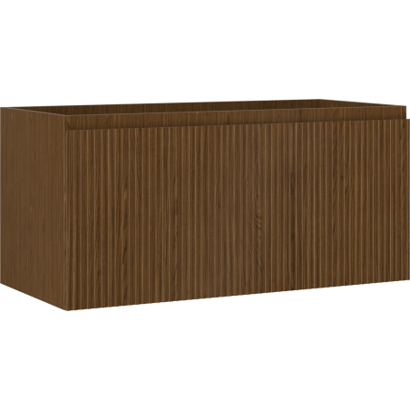 Mexen Rivel Badezimmerschrank für Waschbecken 100 cm, 1 Schublade, gerillt, Walnuss - 91A20-10047-1-BF86