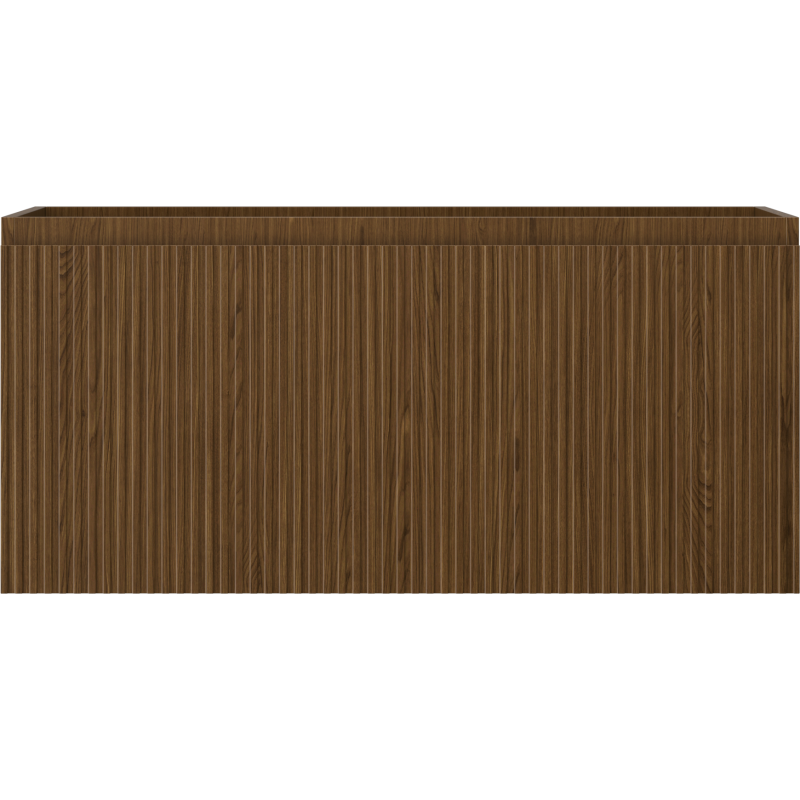 Mexen Rivel Badezimmerschrank für Waschbecken 100 cm, 1 Schublade, gerillt, Walnuss - 91A20-10047-1-BF86