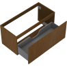 Mexen Rivel Badezimmerschrank für Waschbecken 100 cm, 1 Schublade, gerillt, Walnuss - 91A20-10047-1-BF86