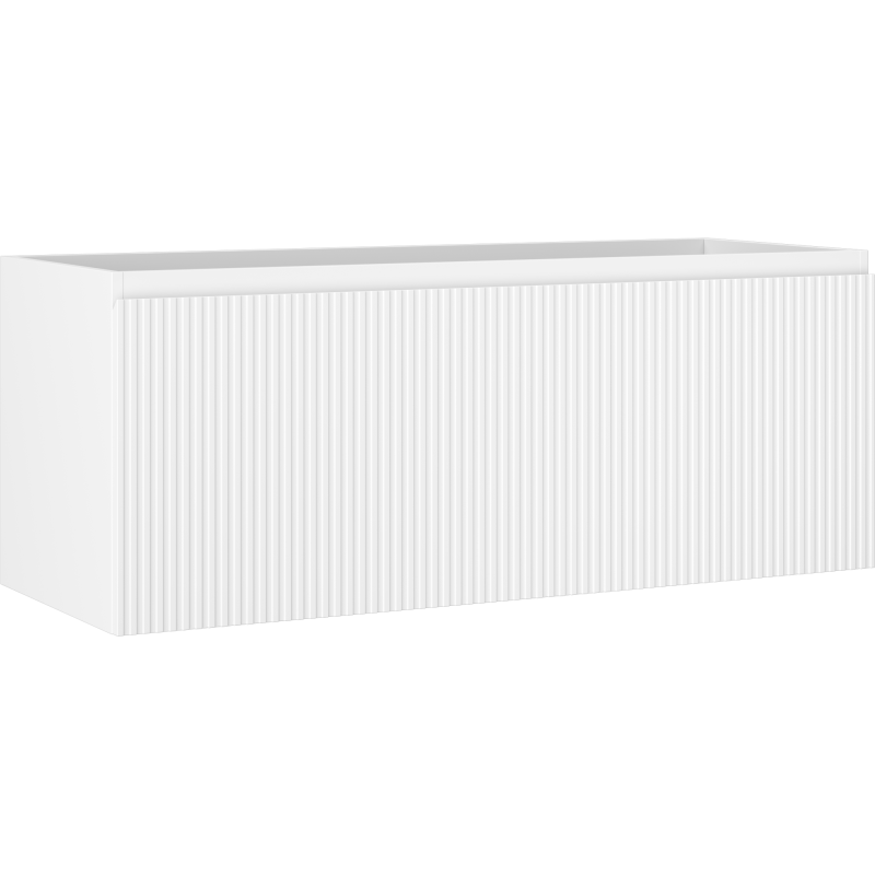 Mexen Rivel Badschrank für Waschbecken 120 cm, 1 Schublade, geriffelt, weiß matt - 91A20-12047-1-BF01