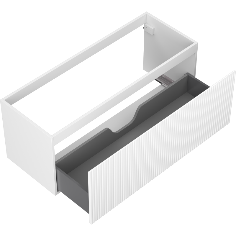 Mexen Rivel Badschrank für Waschbecken 120 cm, 1 Schublade, geriffelt, weiß matt - 91A20-12047-1-BF01