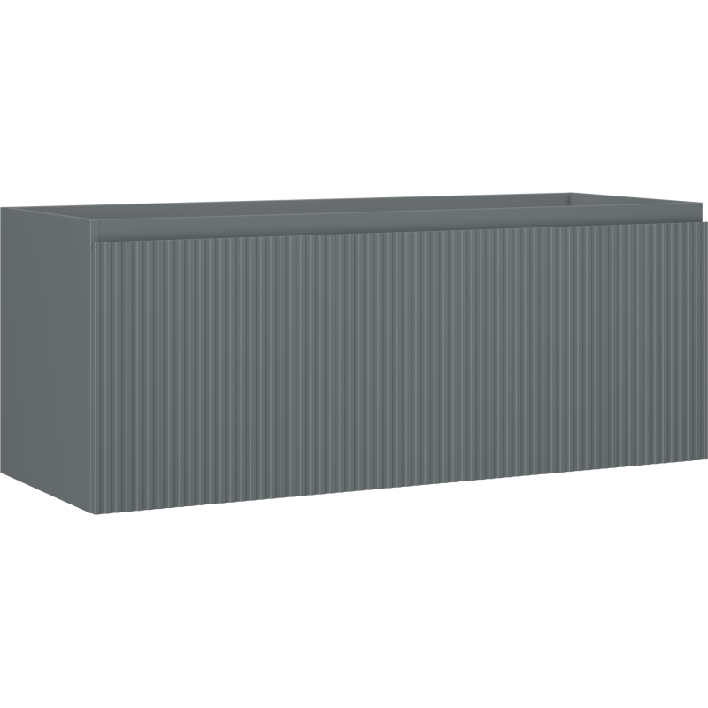 Mexen Rivel Badezimmerunterschrank 120 cm, 1 Schublade, geriffelt, Graphit Matt - 91A20-12047-1-BF66