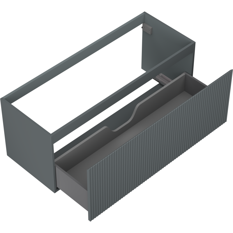 Mexen Rivel Badezimmerunterschrank 120 cm, 1 Schublade, geriffelt, Graphit Matt - 91A20-12047-1-BF66