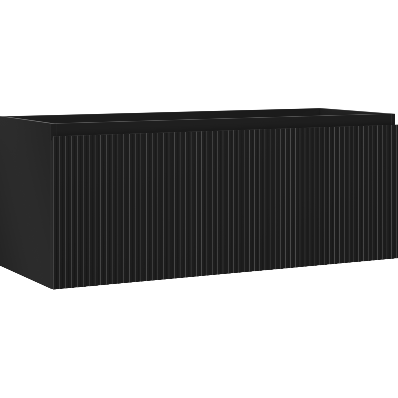 Mexen Rivel Badezimmerschrank für Waschtisch 120 cm, 1 Schublade, geriffelt, schwarz matt - 91A20-12047-1-BF71
