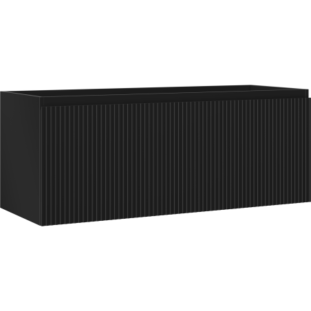 Mexen Rivel Badezimmerschrank für Waschtisch 120 cm, 1 Schublade, geriffelt, schwarz matt - 91A20-12047-1-BF71