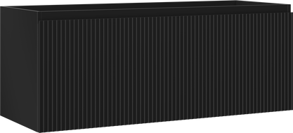 Mexen Rivel Badezimmerschrank für Waschtisch 120 cm, 1 Schublade, geriffelt, schwarz matt - 91A20-12047-1-BF71