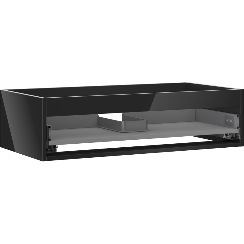 Mexen Box-A Korpus für Waschtischunterschrank 90 cm, 1 Schublade, schwarzer Glanz - 91AX0-0900-235-1-70