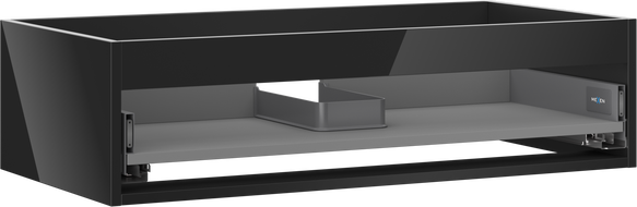 Mexen Box-A Korpus für Waschtischunterschrank 90 cm, 1 Schublade, schwarzer Glanz - 91AX0-0900-235-1-70
