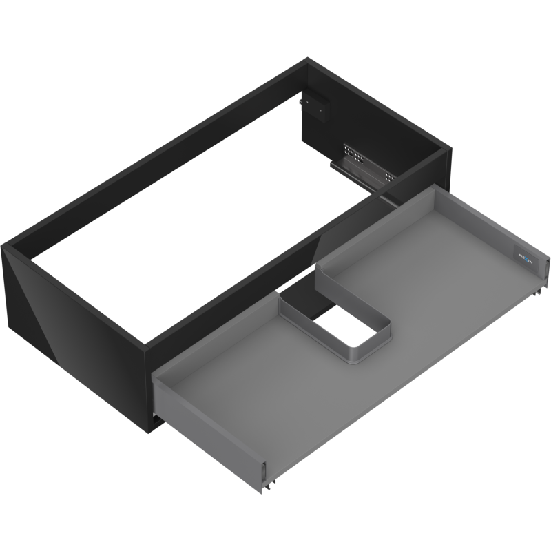 Mexen Box-A Korpus für Waschtischunterschrank 90 cm, 1 Schublade, schwarzer Glanz - 91AX0-0900-235-1-70
