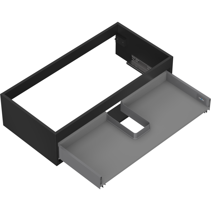 Mexen Box-A Korpus Waschtischunterschrank 90 cm, 1 Schublade, Schwarz Matt - 91AX0-0900-235-1-71