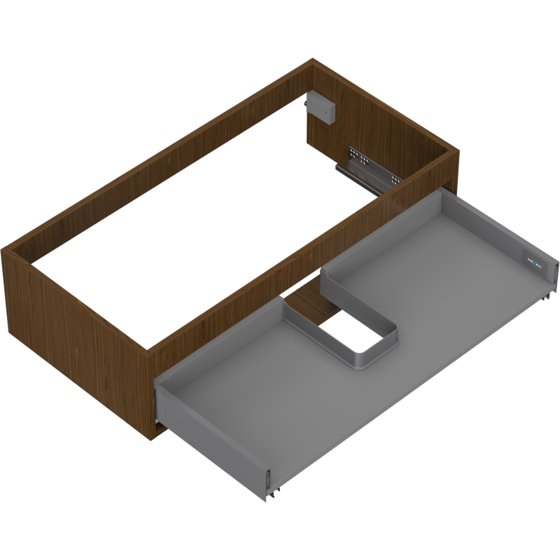 Mexen Box-A Korpus des Waschtischunterschranks 90 cm, 1 Schublade, Nussbaum - 91AX0-0900-235-1-86
