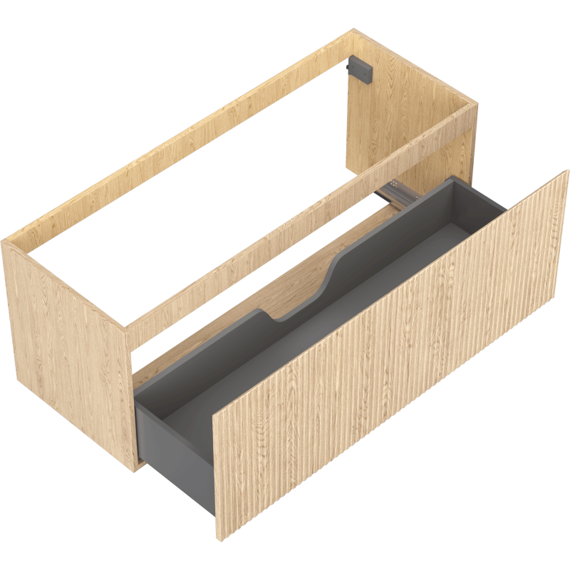 Mexen Rivel Badezimmerschrank 120 cm, 1 Schublade, geriffelt, Eiche - 91A20-12047-1-BF81