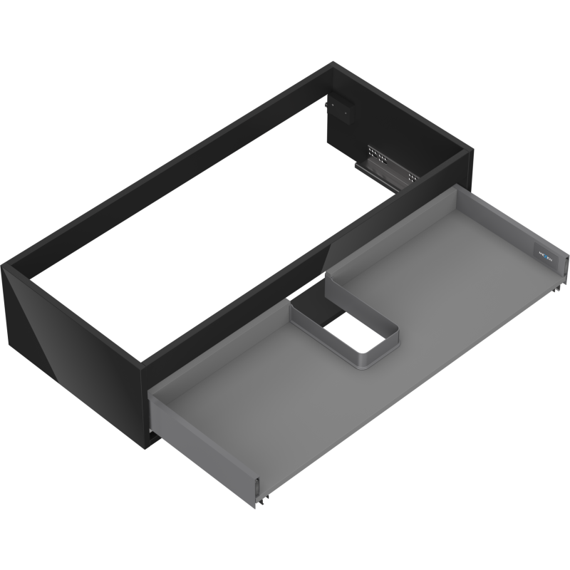 Mexen Box-A Waschtischunterschrank Korpus 100 cm, 1 Schublade, schwarz glänzend - 91AX0-1000-235-1-70