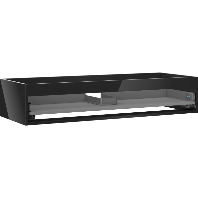Mexen Box-A Korpus des Waschtischunterschranks 120 cm, 1 Schublade, Schwarz Glänzend - 91AX0-1200-235-1-70