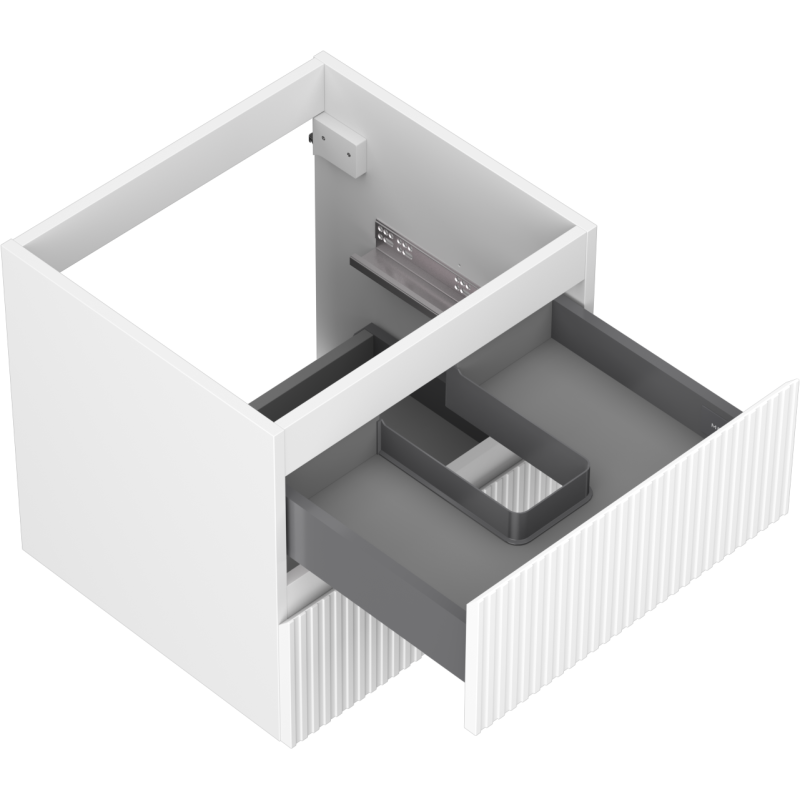 Mexen Rivel Badezimmerunterschrank 50 cm, 2 Schubladen, geriffelt, mattweiß - 91A20-05047-2-BFF01