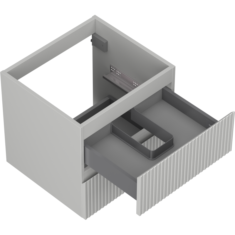 Mexen Rivel Badezimmer-Unterschrank 50 cm, 2 Schubladen, gerillt, grau matt - 91A20-05047-2-BFF62