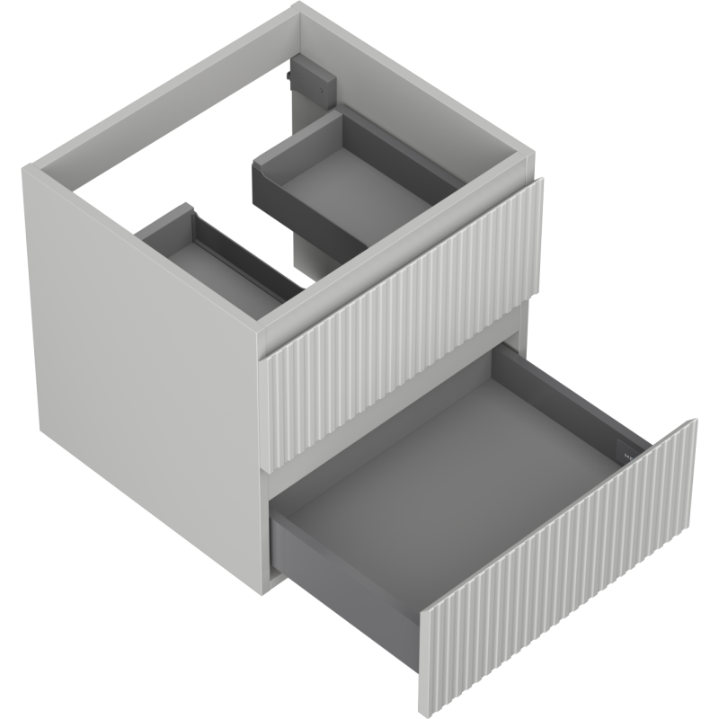 Mexen Rivel Badezimmer-Unterschrank 50 cm, 2 Schubladen, gerillt, grau matt - 91A20-05047-2-BFF62