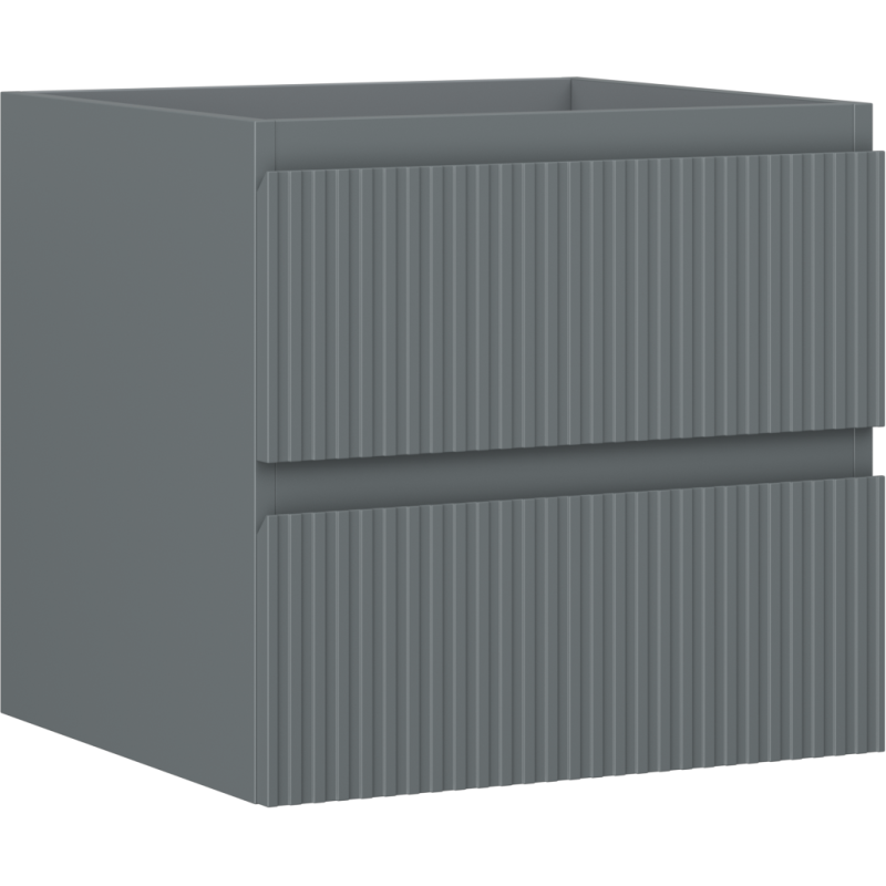 Mexen Rivel Badezimmer-Unterschrank 50 cm, 2 Schubladen, geriffelt, Graphit matt - 91A20-05047-2-BFF66