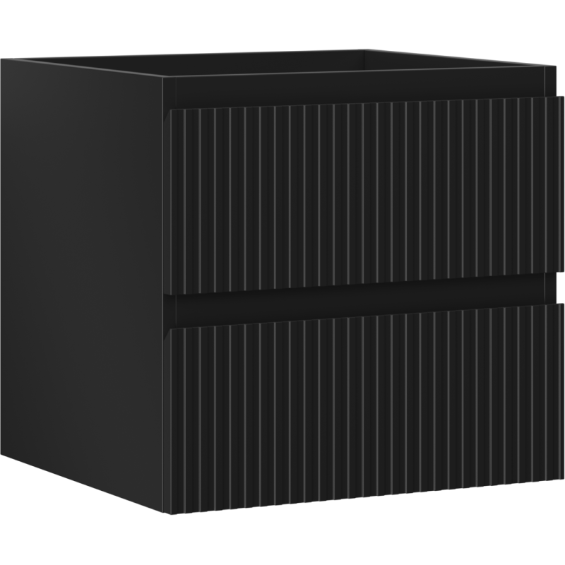 Mexen Rivel Badezimmer-Unterschrank 50 cm, 2 Schubladen, geriffelt, schwarz matt - 91A20-05047-2-BFF71