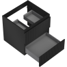 Mexen Rivel Badezimmer-Unterschrank 50 cm, 2 Schubladen, geriffelt, schwarz matt - 91A20-05047-2-BFF71