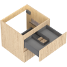 Mexen Rivel 50 cm Badezimmer-Unterschrank, 2 Schubladen, geriffelt, Eiche - 91A20-05047-2-BFF81