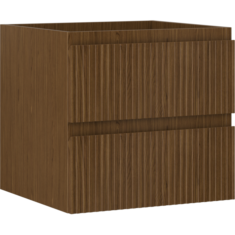 Mexen Rivel Badezimmerschrank unter dem Waschbecken 50 cm, 2 Schubladen, gerillt, Nussbaum - 91A20-05047-2-BFF86