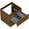 Mexen Rivel Badezimmerschrank unter dem Waschbecken 50 cm, 2 Schubladen, gerillt, Nussbaum - 91A20-05047-2-BFF86