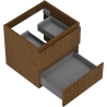 Mexen Rivel Badezimmerschrank unter dem Waschbecken 50 cm, 2 Schubladen, gerillt, Nussbaum - 91A20-05047-2-BFF86