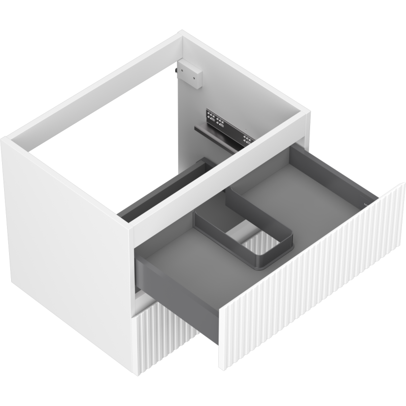 Mexen Rivel Badezimmer-Unterschrank 60 cm, 2 Schubladen, geriffelt, weiß matt - 91A20-06047-2-BFF01