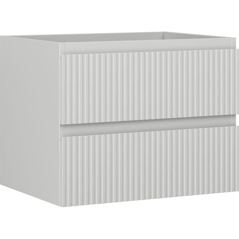 Mexen Rivel Badezimmerschrank unter dem Waschbecken 60 cm, 2 Schubladen, geriffelt, grau matt - 91A20-06047-2-BFF62