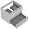 Mexen Rivel Badezimmerschrank unter dem Waschbecken 60 cm, 2 Schubladen, geriffelt, grau matt - 91A20-06047-2-BFF62