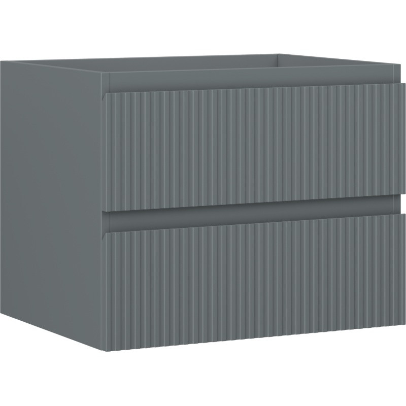 Mexen Rivel Badezimmerschrank für Waschbecken 60 cm, 2 Schubladen, geriffelt, Grafit matt - 91A20-06047-2-BFF66
