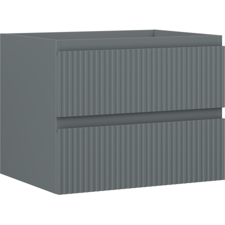 Mexen Rivel Badezimmerschrank für Waschbecken 60 cm, 2 Schubladen, geriffelt, Grafit matt - 91A20-06047-2-BFF66