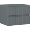 Mexen Rivel Badezimmerschrank für Waschbecken 60 cm, 2 Schubladen, geriffelt, Grafit matt - 91A20-06047-2-BFF66
