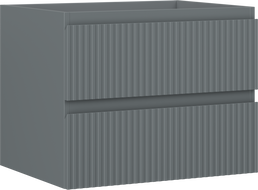 Mexen Rivel Badezimmerschrank für Waschbecken 60 cm, 2 Schubladen, geriffelt, Grafit matt - 91A20-06047-2-BFF66
