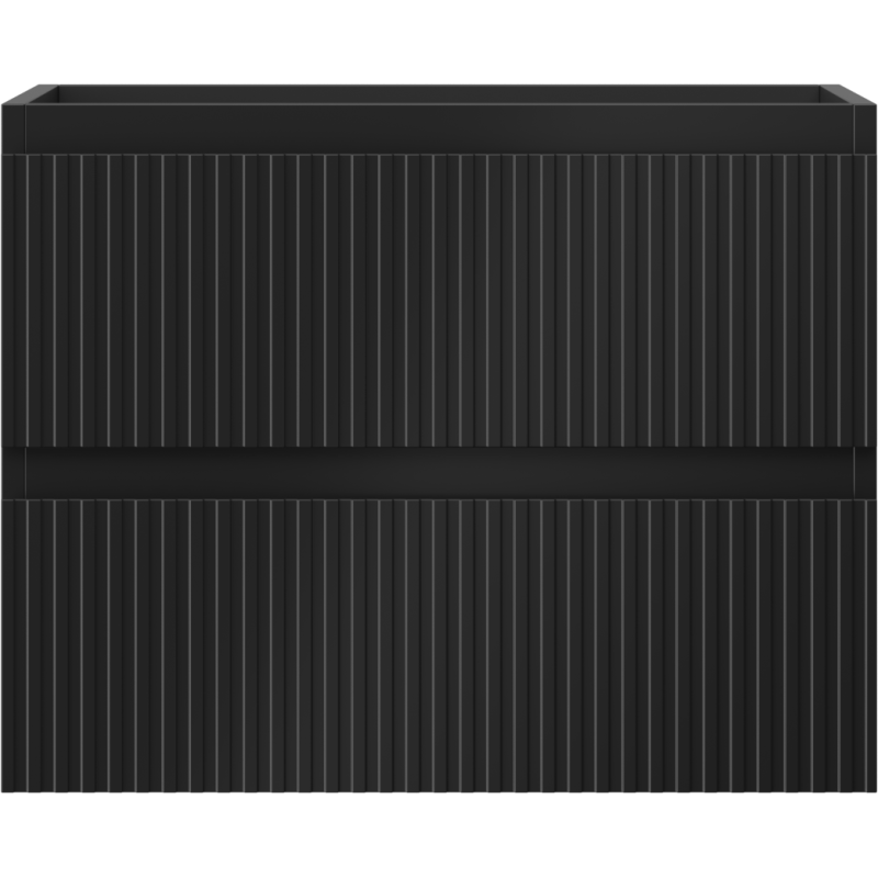 Mexen Rivel Badezimmerschrank 60 cm, 2 Schubladen, gerillt, Schwarz Matt - 91A20-06047-2-BFF71