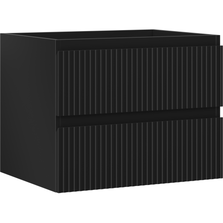 Mexen Rivel Badezimmerschrank 60 cm, 2 Schubladen, gerillt, Schwarz Matt - 91A20-06047-2-BFF71