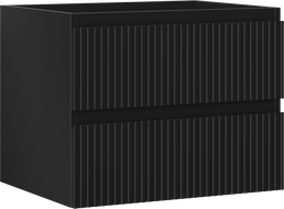 Mexen Rivel Badezimmerschrank 60 cm, 2 Schubladen, gerillt, Schwarz Matt - 91A20-06047-2-BFF71