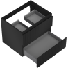 Mexen Rivel Badezimmerschrank 60 cm, 2 Schubladen, gerillt, Schwarz Matt - 91A20-06047-2-BFF71