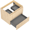 Mexen Rivel Badezimmer-Unterschrank 60 cm, 2 Schubladen, gerillt, Eiche - 91A20-06047-2-BFF81