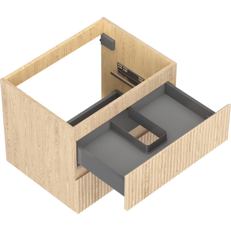 Mexen Rivel Badezimmer-Unterschrank 60 cm, 2 Schubladen, gerillt, Eiche - 91A20-06047-2-BFF81